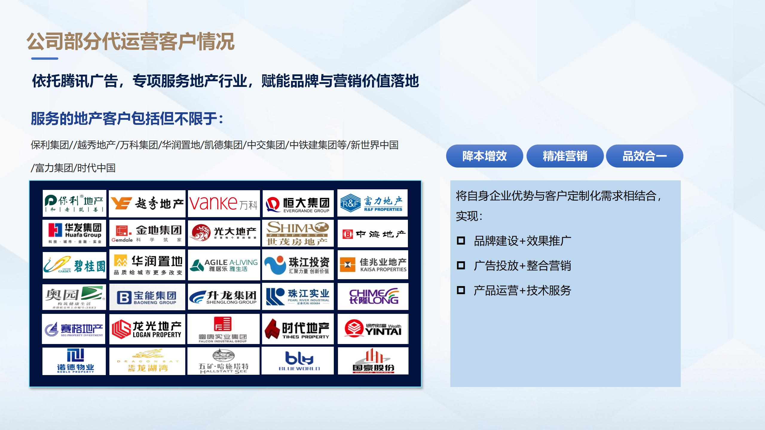 公司部分代运营客户情况
